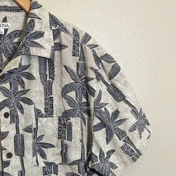 Merona Button Down Tropical Hawaiian Short Sleeve Shirt - Picture 4 of 13